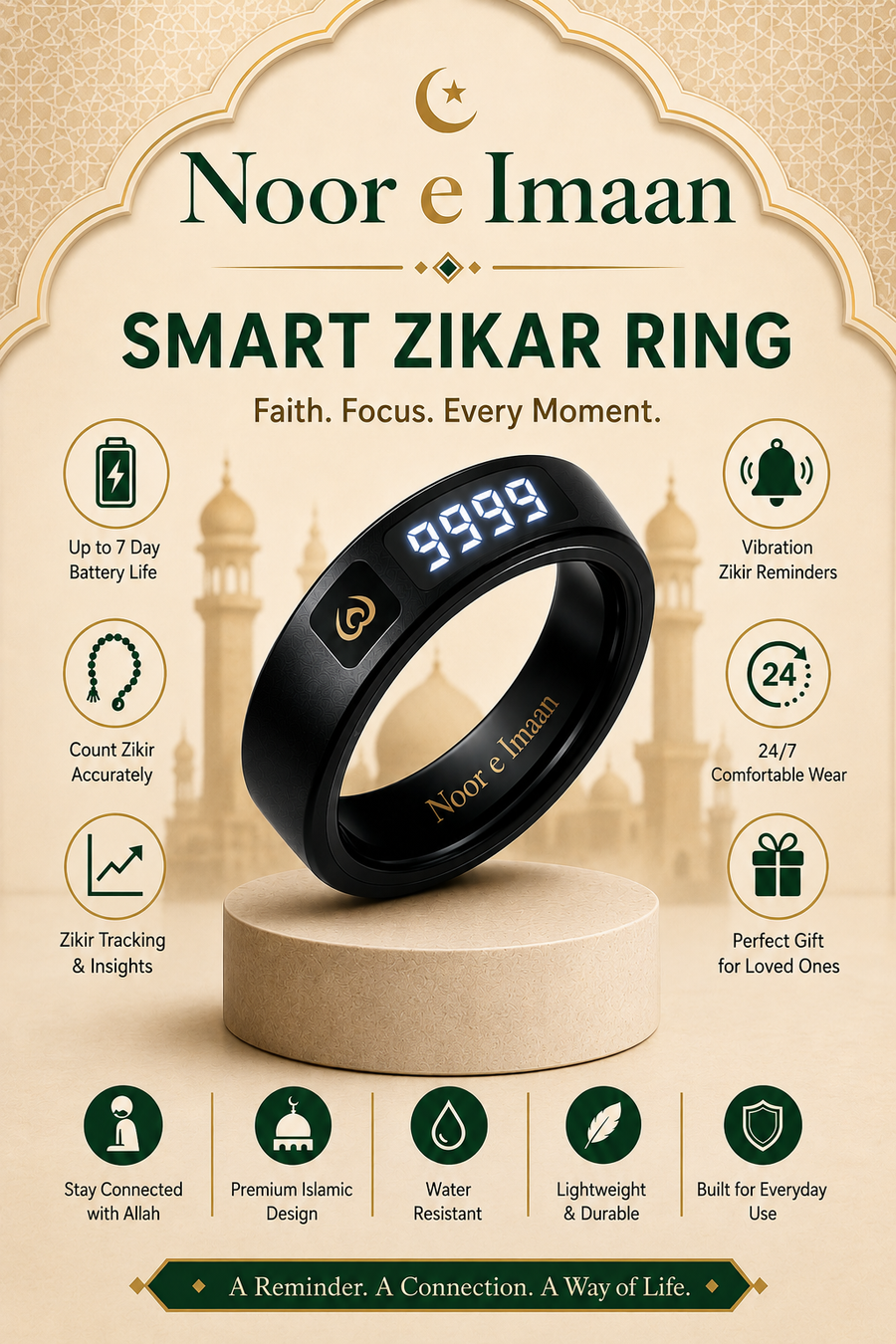 iTasbih Pulse 1 Digital Tasbeeh Counter Ring