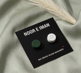 No-snag hijab magnets in green and white