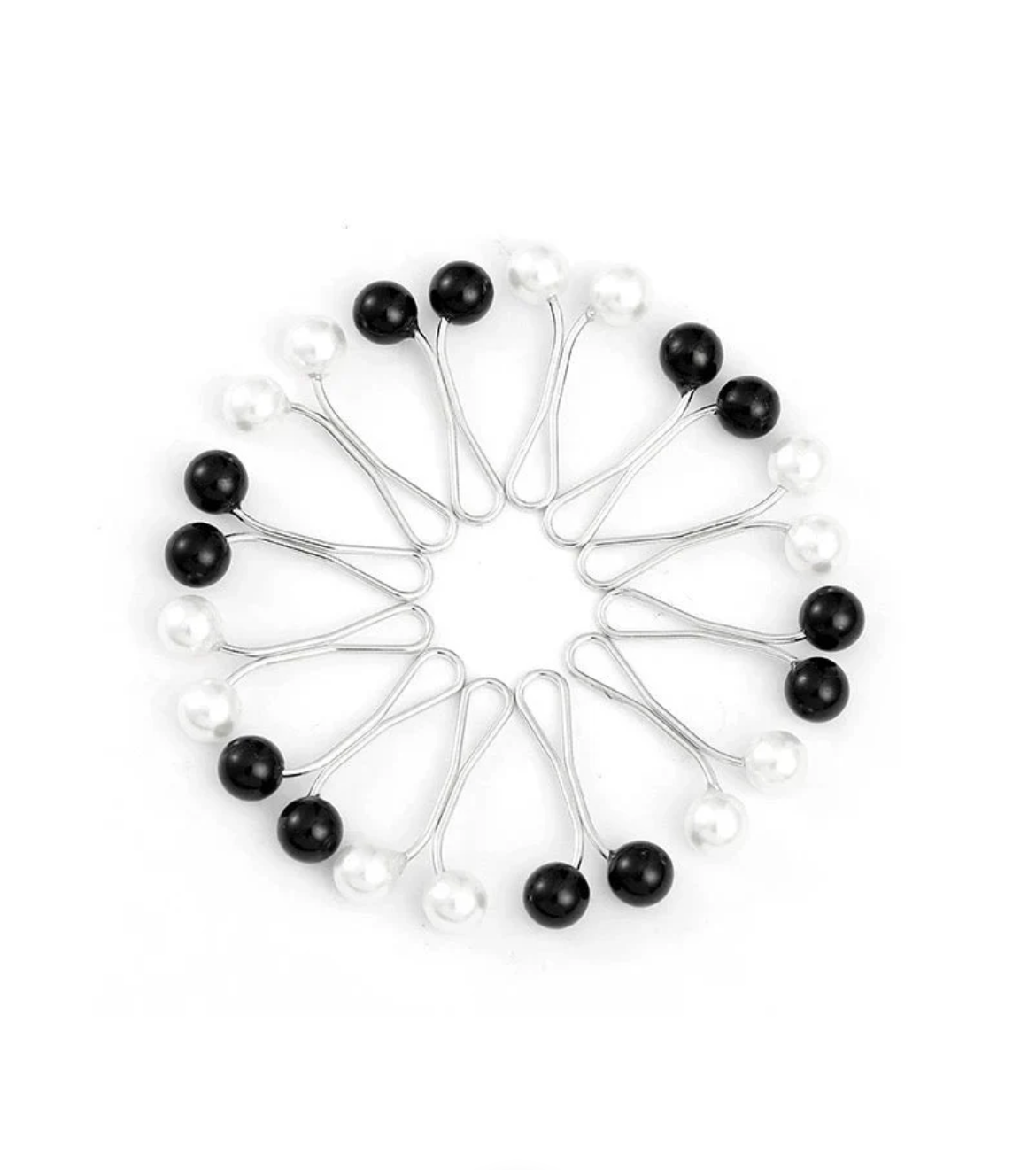 Turkish hijab pins in black and white